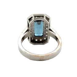 Bague Entourage en or blanc, topaze et diamants - Castafiore
