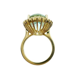 Bague Entourage en or jaune, aigue - marine et diamants - Castafiore