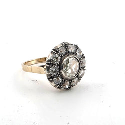 Bague Entourage en or jaune, argent et diamants - Castafiore