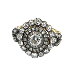 Bague Entourage en or jaune, argent et diamants - Castafiore