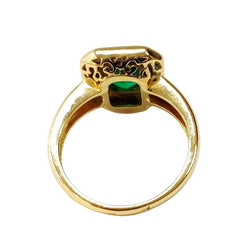 Bague Entourage en or jaune, émeraude et diamants - Castafiore