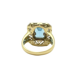 Bague Entourage en or jaune et blanc, topaze et diamants - Castafiore