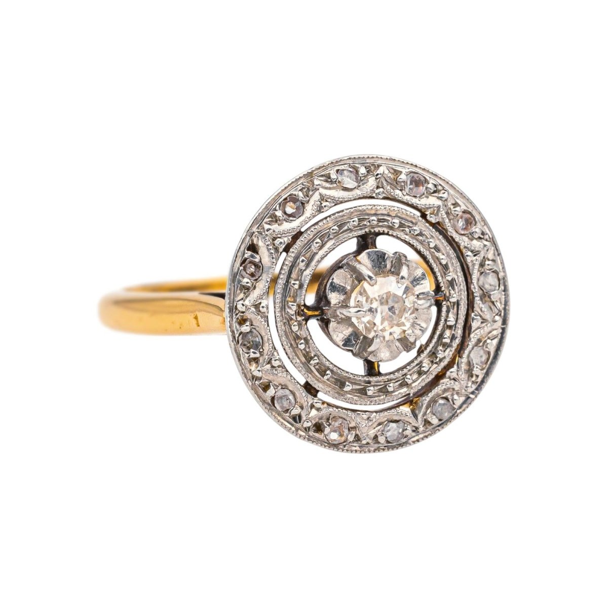 Bague Entourage en or jaune et diamants - Castafiore
