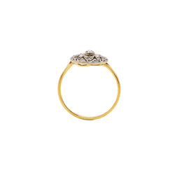 Bague entourage en or jaune et diamants - Castafiore