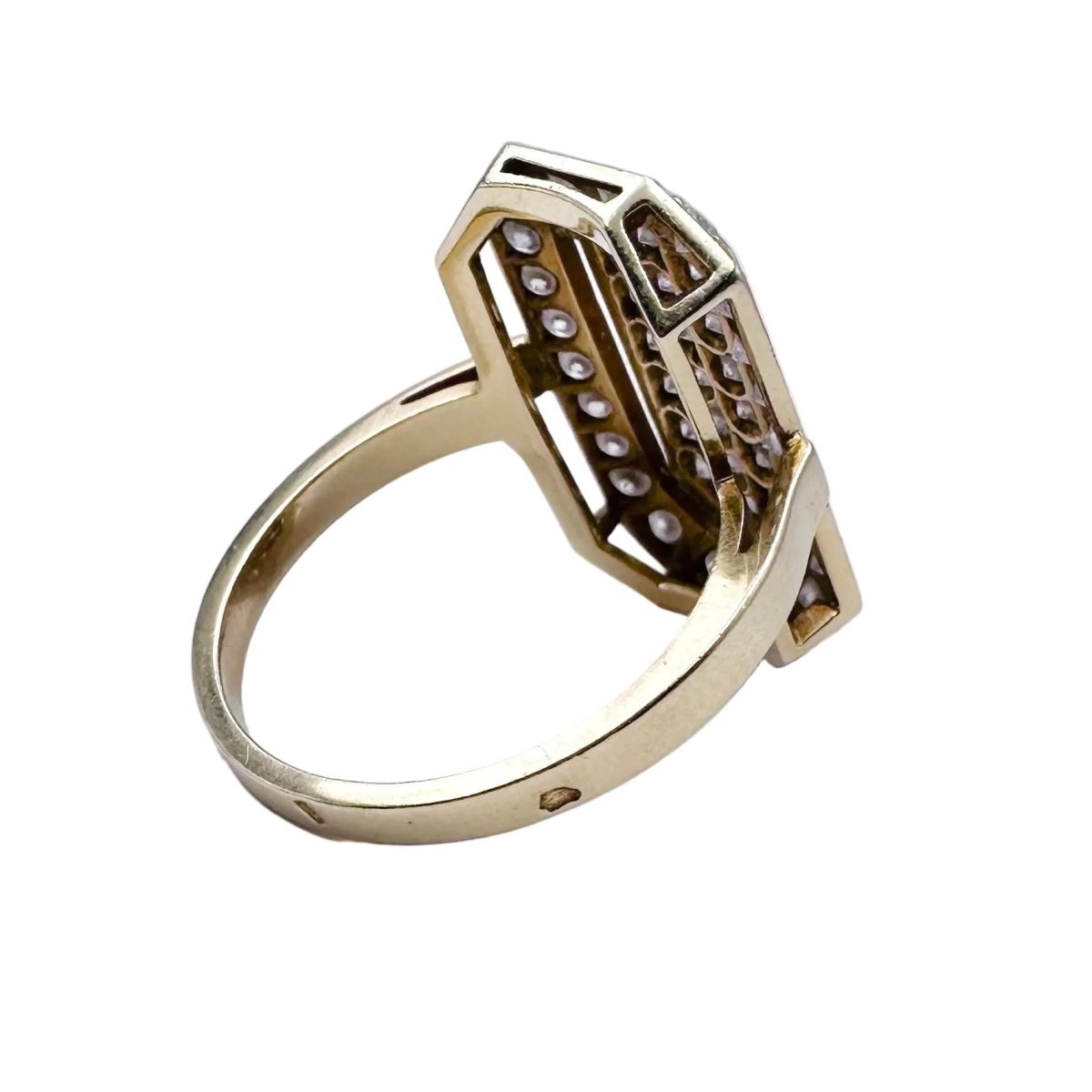 Bague Entourage en or jaune et diamants - Castafiore