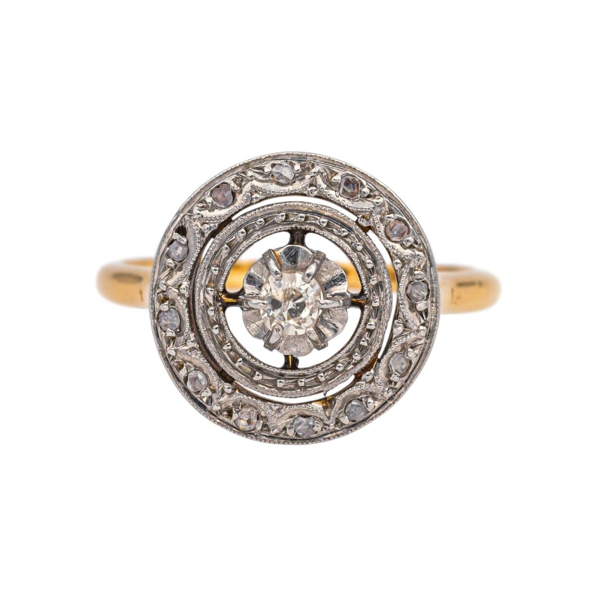 Bague Entourage en or jaune et diamants - Castafiore