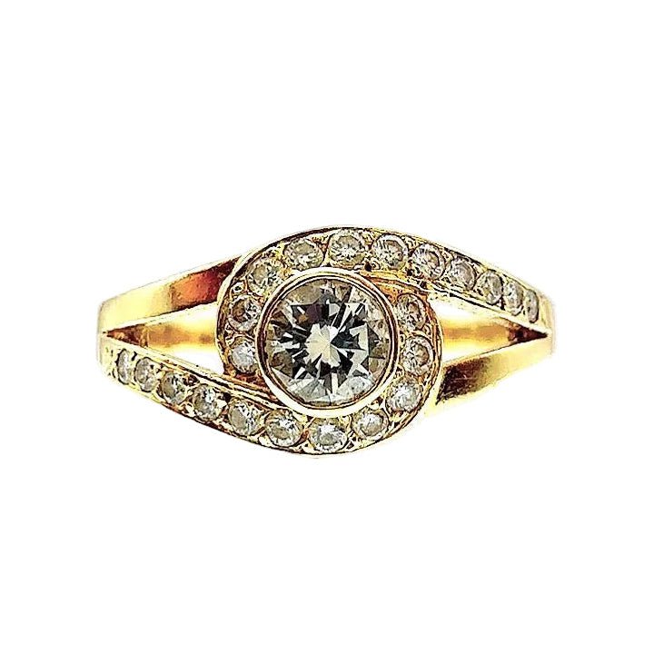 Bague Entourage en or jaune et diamants - Castafiore