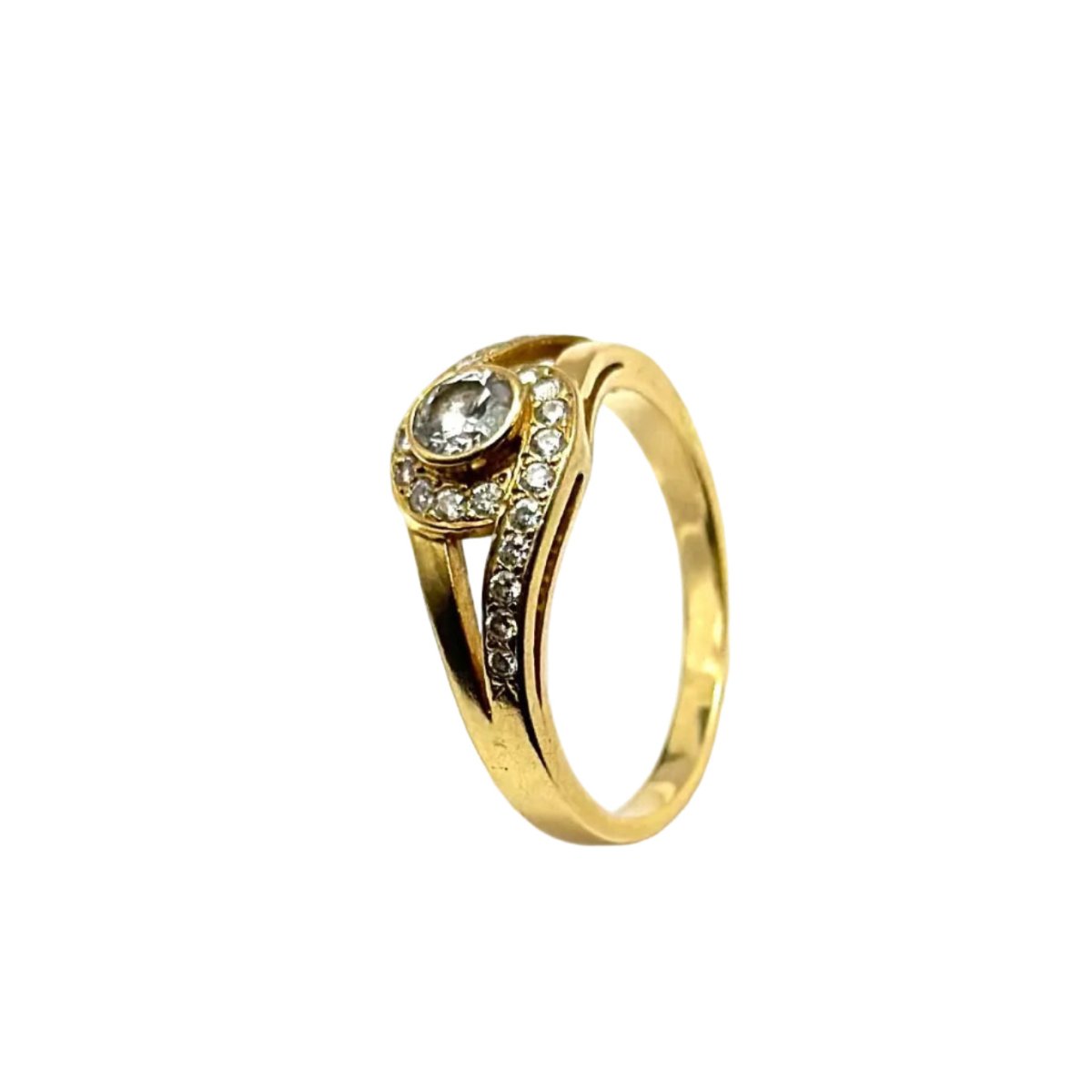 Bague Entourage en or jaune et diamants - Castafiore