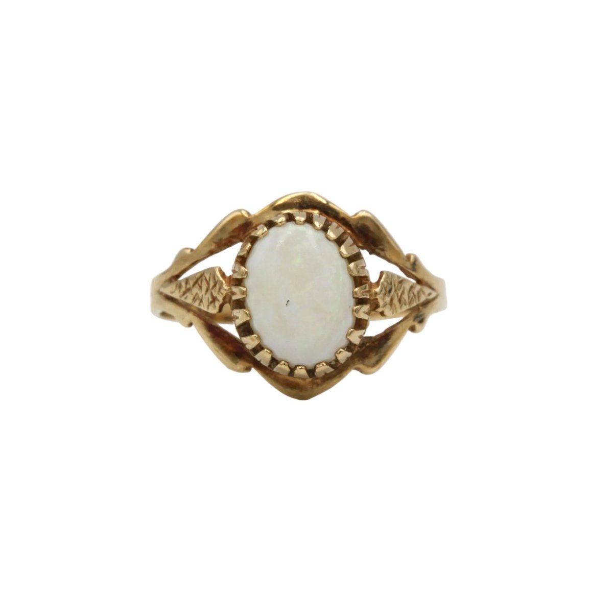 Bague Entourage en or jaune et opale - Castafiore