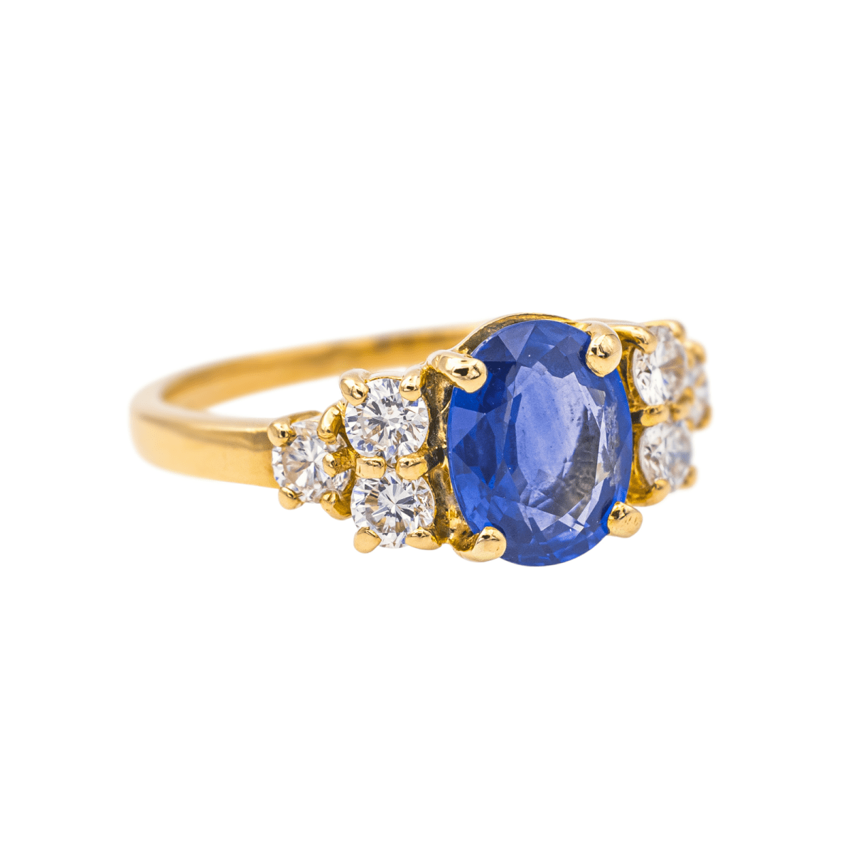 Bague Entourage en or jaune et saphir - Castafiore