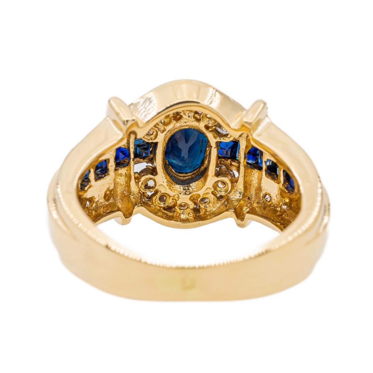 Bague Entourage en Or jaune et Saphir - Castafiore