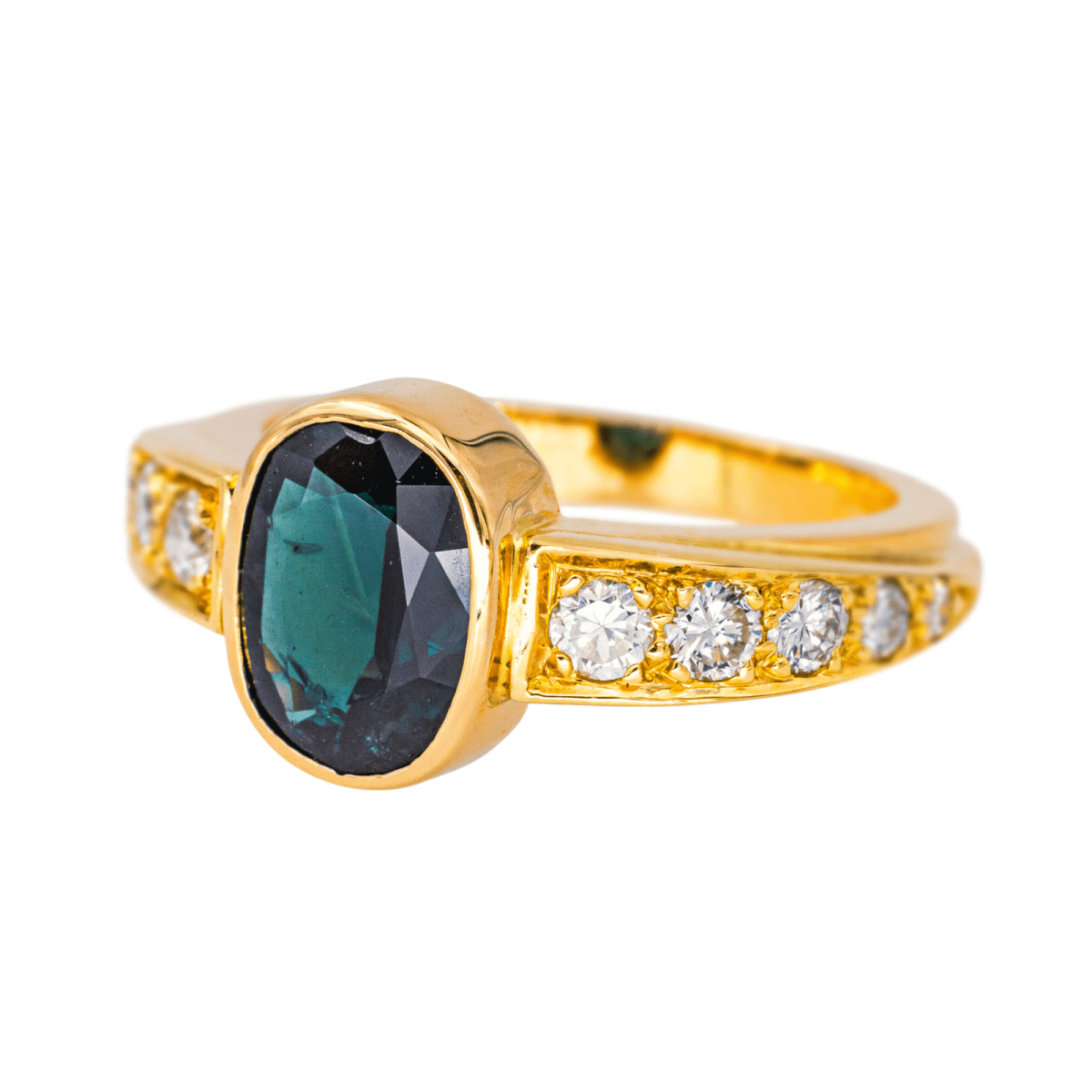 Bague Entourage en or jaune et saphir - Castafiore