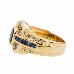 Bague Entourage en Or jaune et Saphir - Castafiore