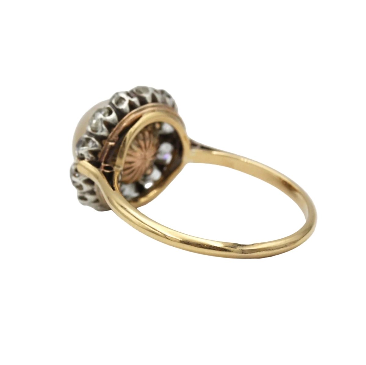 Bague Entourage en or jaune, perle et diamants - Castafiore