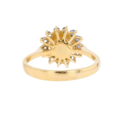 Bague Entourage en or jaune, perle et saphirs - Castafiore
