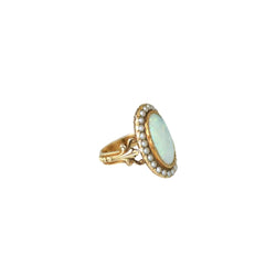 Bague Entourage en or jaune, perles et opale - Castafiore