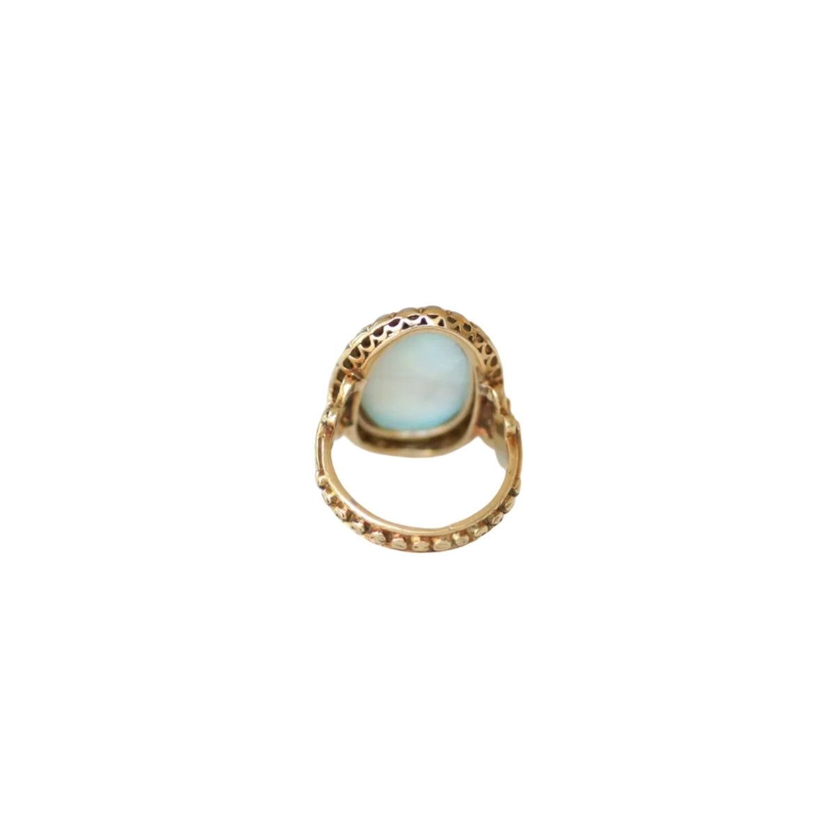 Bague Entourage en or jaune, perles et opale - Castafiore