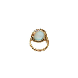 Bague Entourage en or jaune, perles et opale - Castafiore