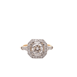 Bague Entourage en or jaune, platine et diamants - Castafiore