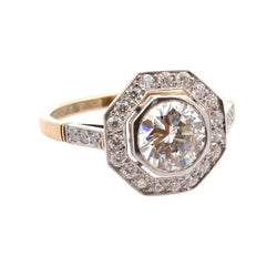 Bague Entourage en or jaune, platine et diamants - Castafiore