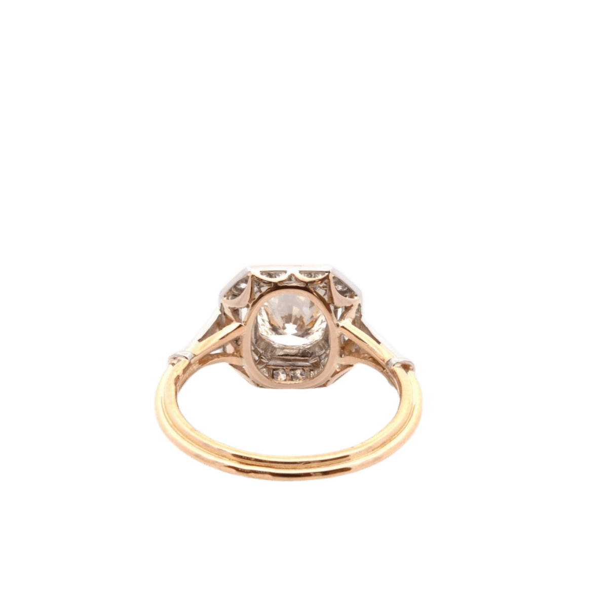Bague Entourage en or jaune, platine et diamants - Castafiore