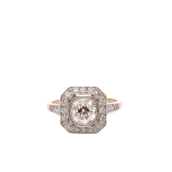 Bague Entourage en or jaune, platine et diamants - Castafiore