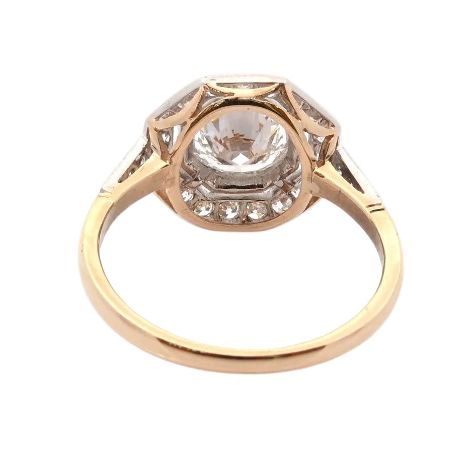 Bague Entourage en or jaune, platine et diamants - Castafiore