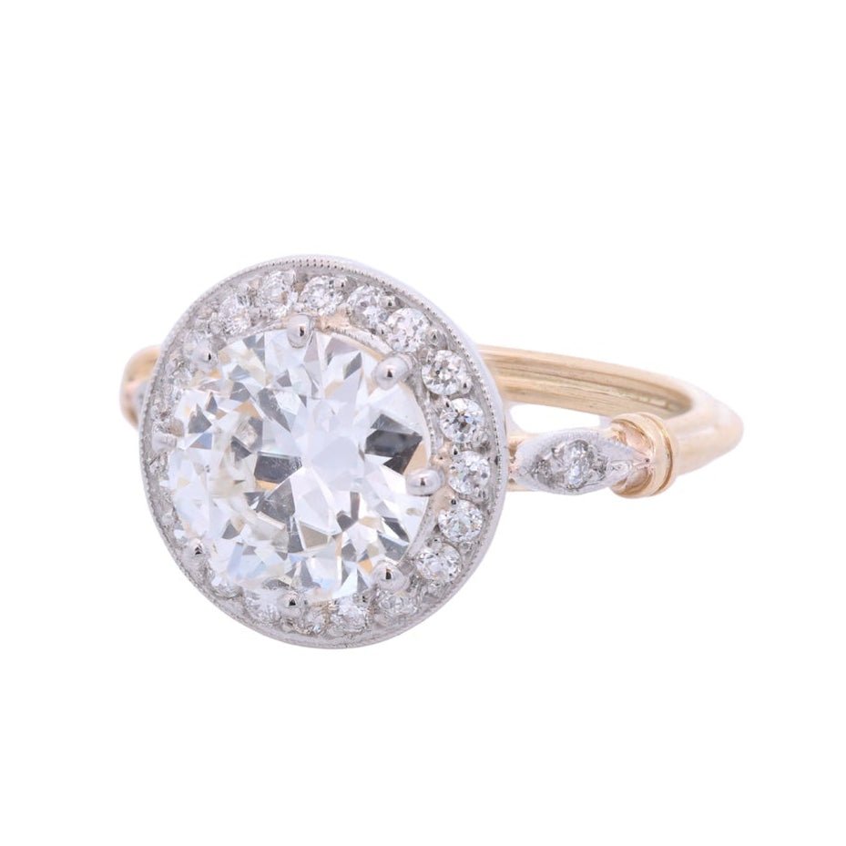 Bague Entourage en or jaune, platine et diamants - Castafiore