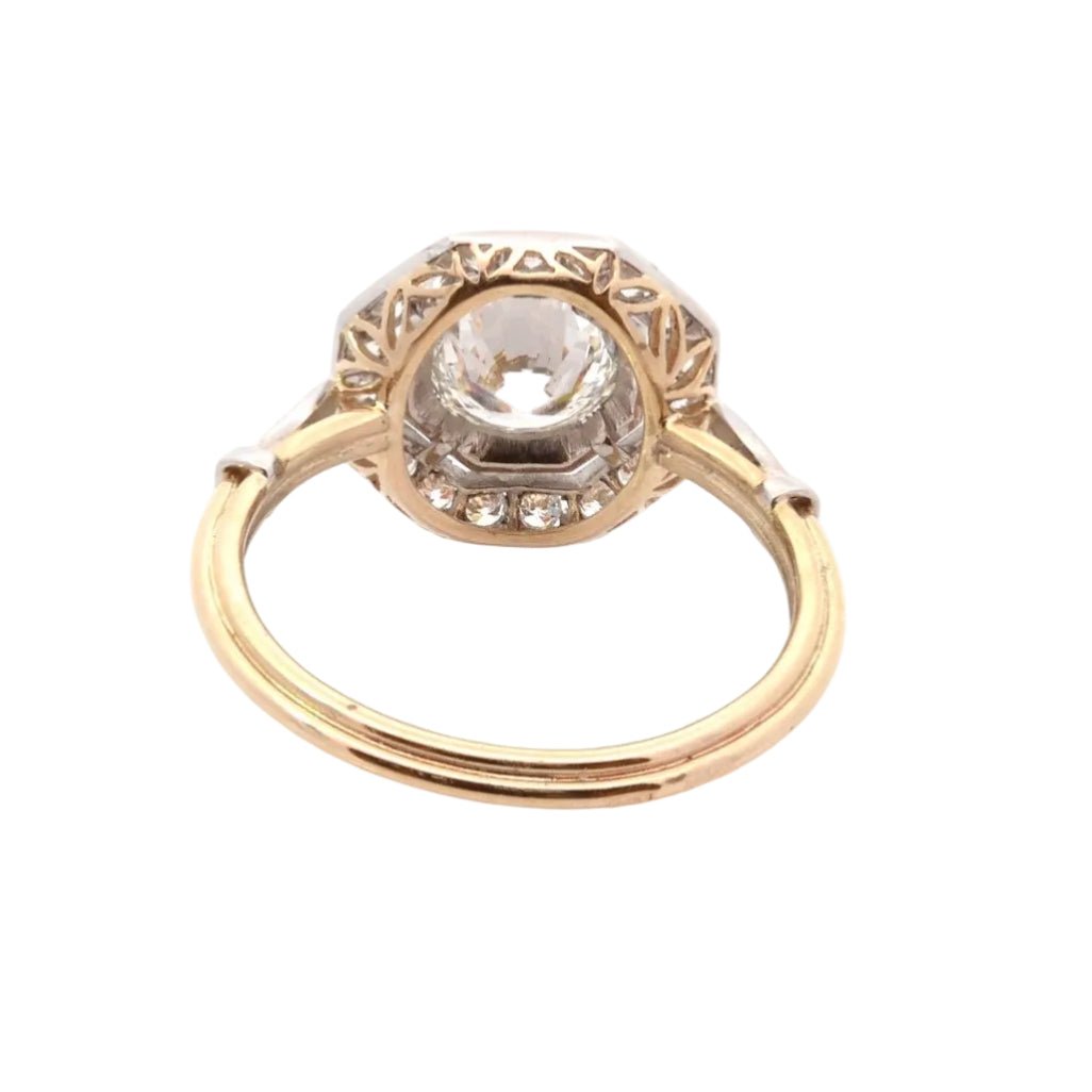 Bague Entourage en or jaune, platine et diamants - Castafiore