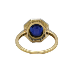 Bague Entourage en or jaune, platine, saphir et diamants - Castafiore