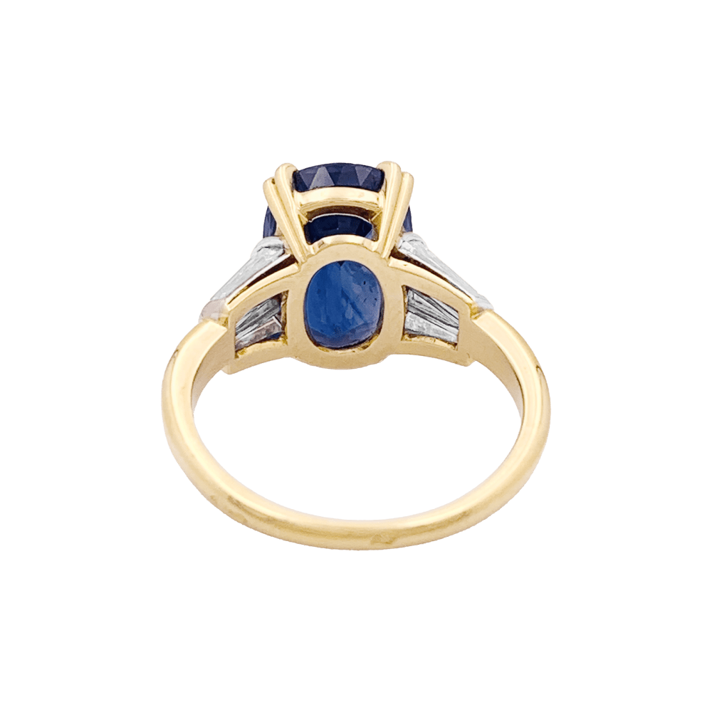 Bague Entourage en or jaune, platine, saphir et diamants - Castafiore