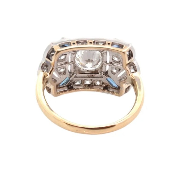 Bague Entourage en or jaune, platine, saphirs et diamants - Castafiore
