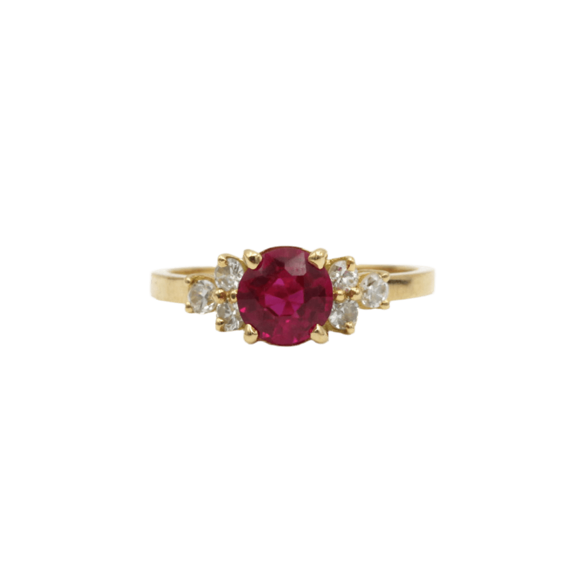 Bague Entourage en or jaune, rubis et diamants - Castafiore