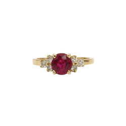 Bague Entourage en or jaune, rubis et diamants - Castafiore