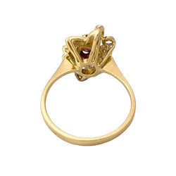 Bague Entourage en or jaune, rubis et diamants - Castafiore