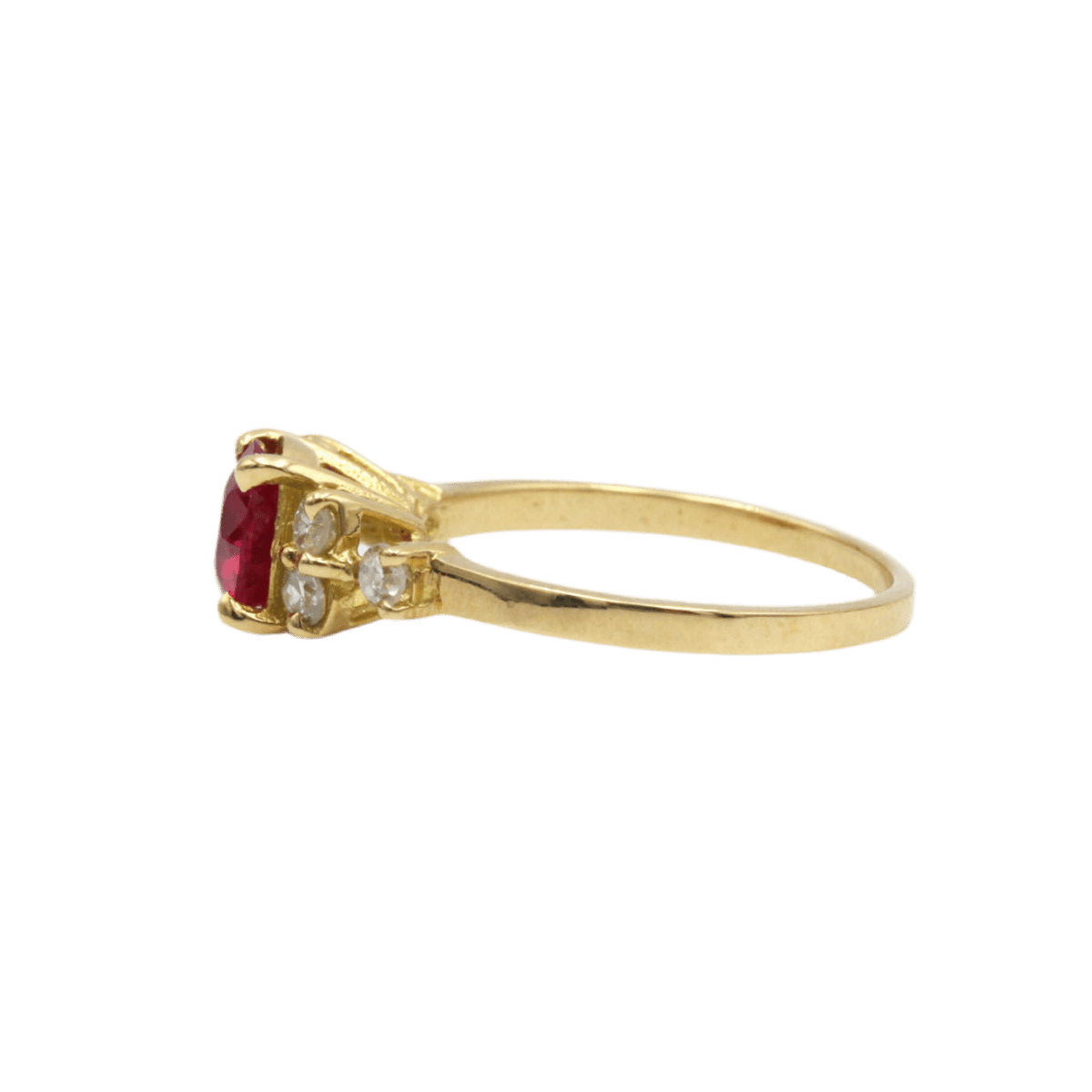 Bague Entourage en or jaune, rubis et diamants - Castafiore