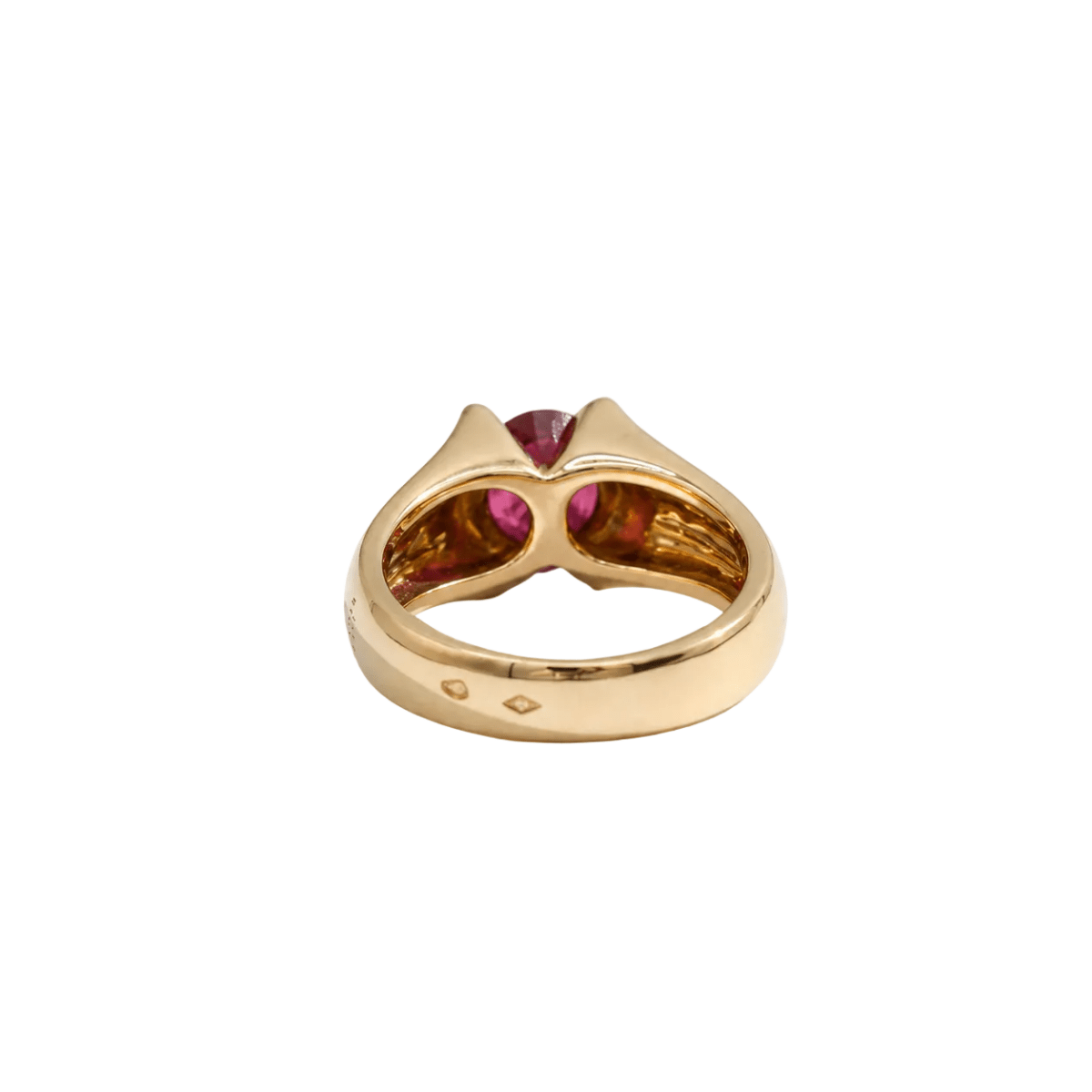 Bague Entourage en or jaune, rubis et diamants - Castafiore