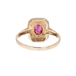 Bague Entourage en or jaune, rubis et diamants - Castafiore