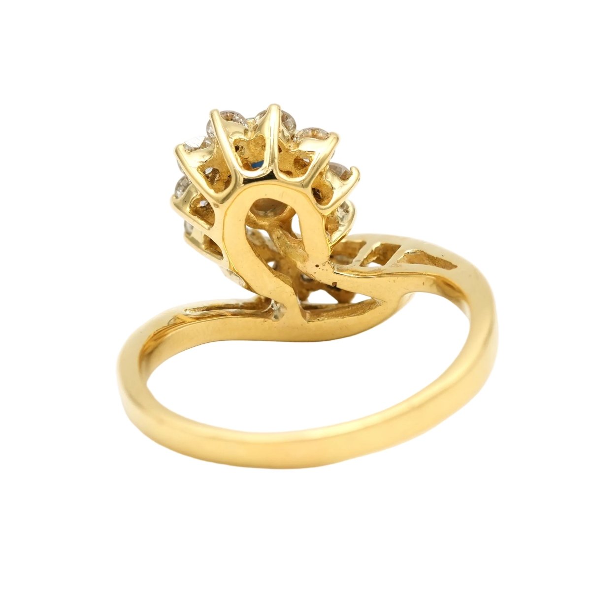 Bague Entourage en or jaune, saphir et diamants - Castafiore