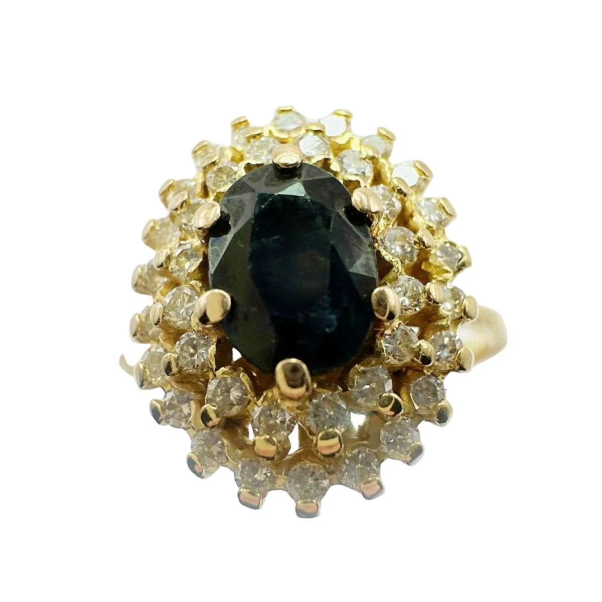 Bague Entourage en or jaune, saphir et diamants - Castafiore