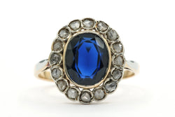 Bague Entourage en or jaune, saphir et diamants - Castafiore