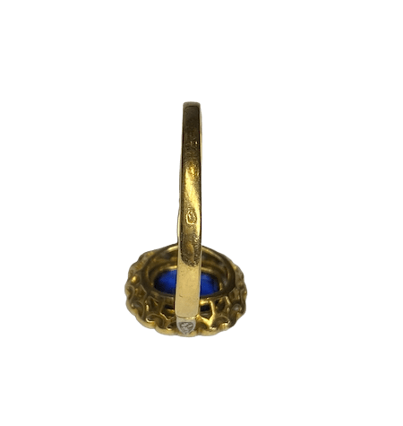 Bague Entourage en or jaune, saphir et diamants - Castafiore