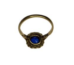 Bague Entourage en or jaune, saphir et diamants - Castafiore