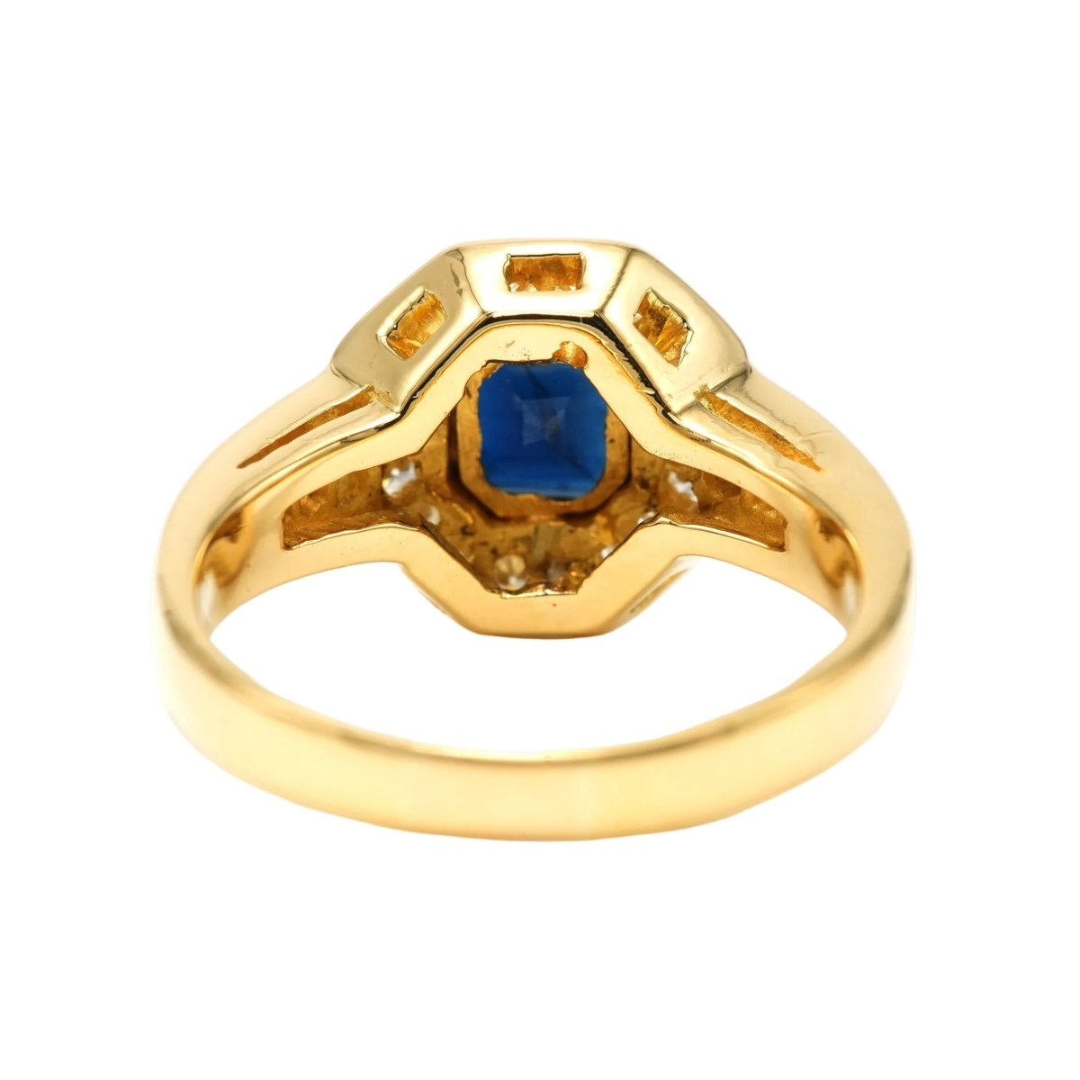 Bague Entourage en or jaune, saphir et diamants - Castafiore