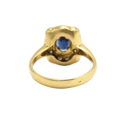 Bague Entourage en or jaune, saphir et diamants - Castafiore