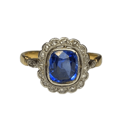 Bague Entourage en or jaune, saphir et diamants - Castafiore