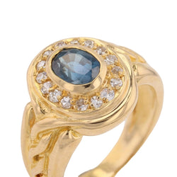 Bague Entourage en or jaune, saphir et diamants - Castafiore