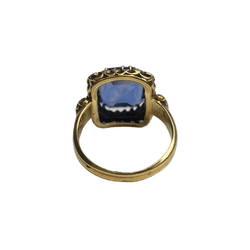 Bague Entourage en or jaune, saphir et perles - Castafiore