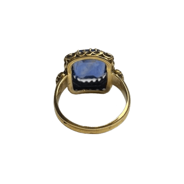 Bague Entourage en or jaune, saphir et perles - Castafiore