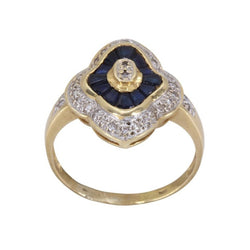 Bague Entourage en or jaune saphirs et diamants - Castafiore